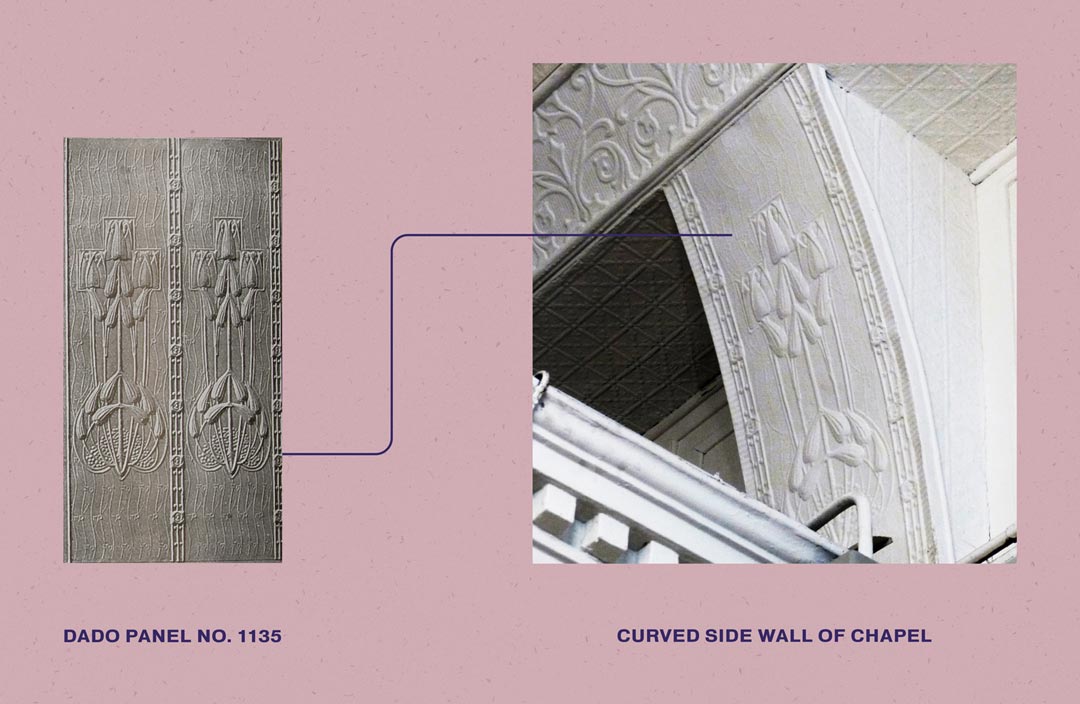 Fig 2. Curved side wall of chapel