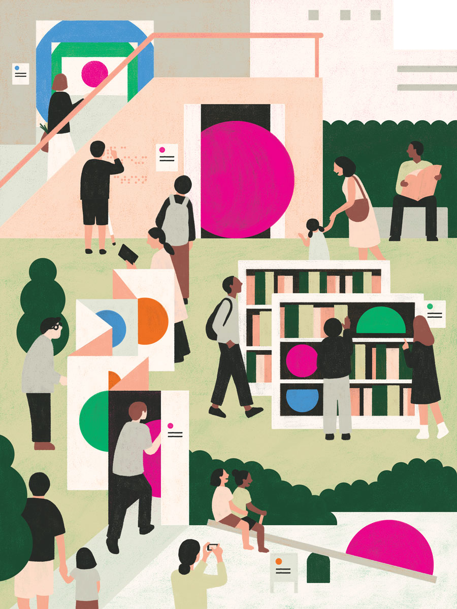 Illustration of SAM bringing art experiences out of the museum.