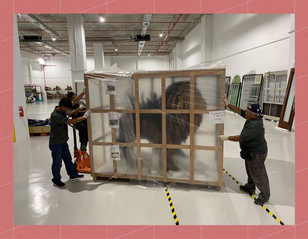 The skeleton crate designed to house Utama’s Cat