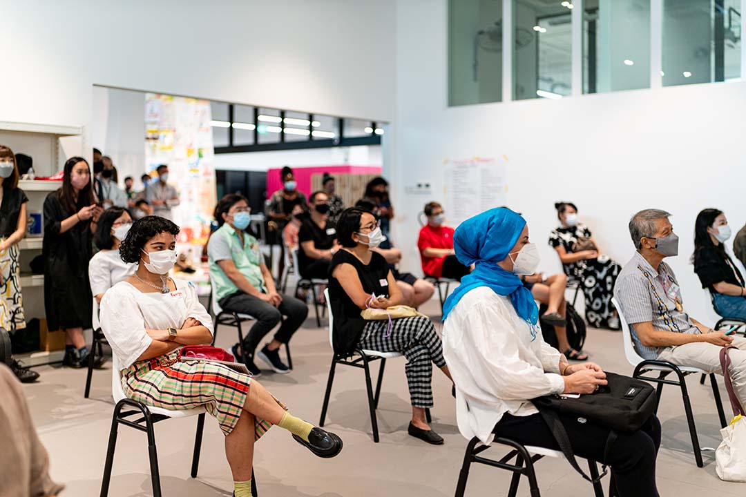 Audiences at SAM’s new space at Tanjong Pagar Distripark.