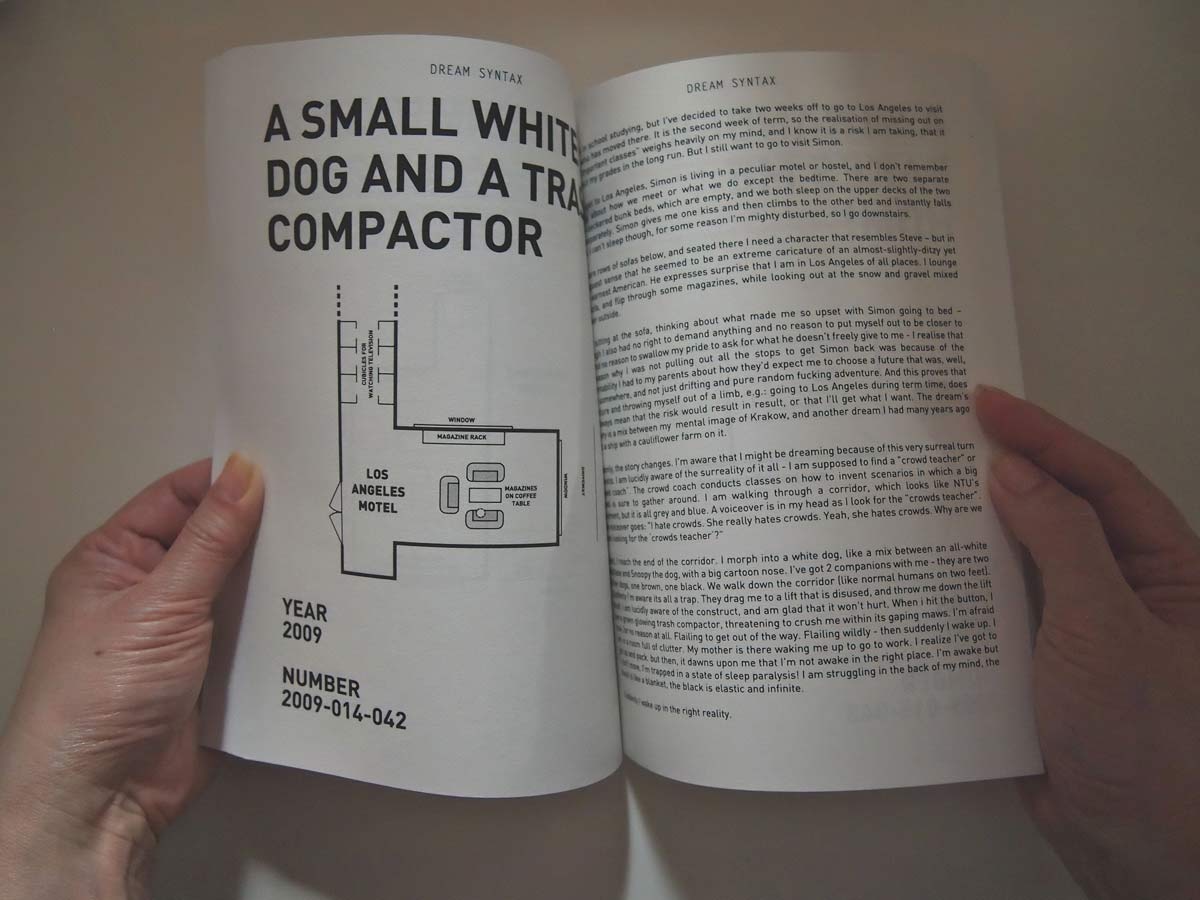 Debbie Ding. 'Dream Syntax.' 2008–2013. Book. Dimensions variable. Image courtesy of the artist.