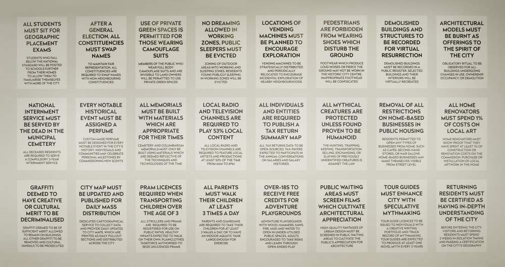 Debbie Ding. 'Rules for the Expression of Architectural Desires.' 2014. 24 digital prints. A0 size (each). Image courtesy of the artist.