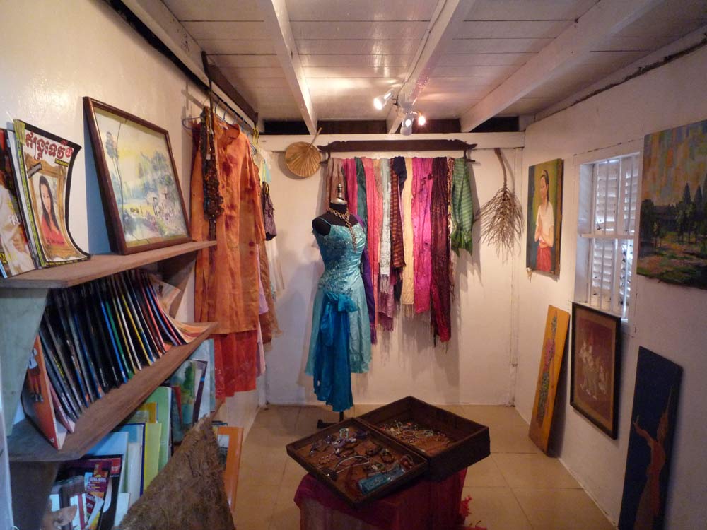 A view of 'Hut Tep Soda Chan' as it was first displayed inside the artist’s family home at Boeung Kak Lake, Phnom Penh, 2011. Image courtesy of the artist.