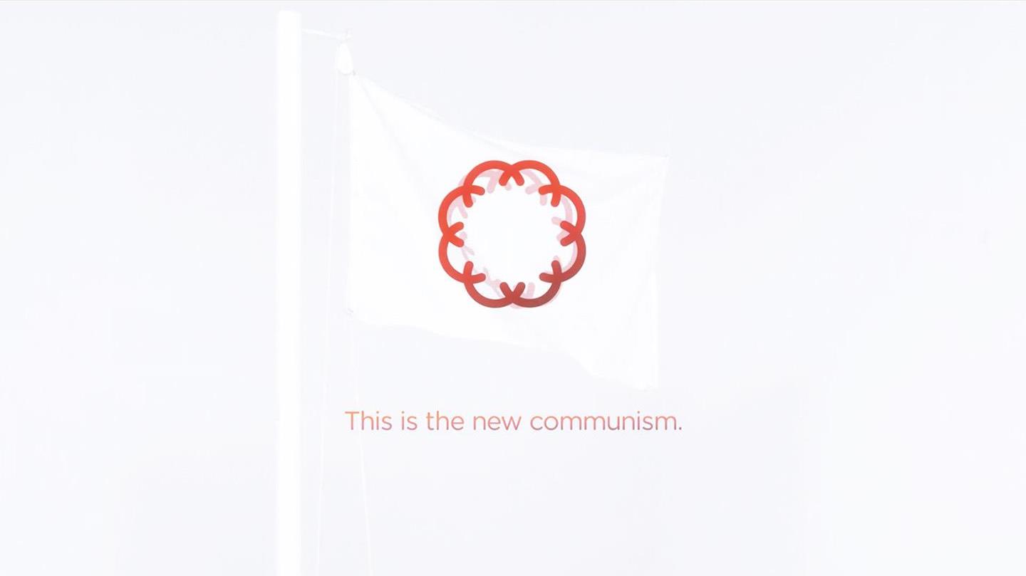 The Propeller Group. 'Television Commercial for Communism.' 2011–2012. 3-component video installation. 140 x 350.5 cm. Collection of Singapore Art Museum. Image courtesy of the artist.