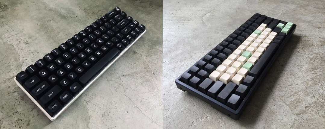 Left: 'bani’s customised mechanical keyboard.' 2022. 31 x 10.1 x 4.5cm. Right: 'bani’s customised mechanical keyboard.' 2020. 31.3 x 12.3 x 4 cm. Images courtesy of the artist
